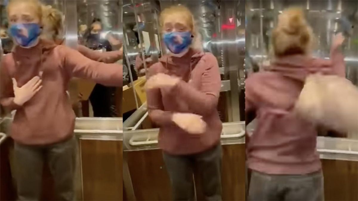 Woman Has Epic Elevator Meltdown Over Someone Not Masked Up Louder