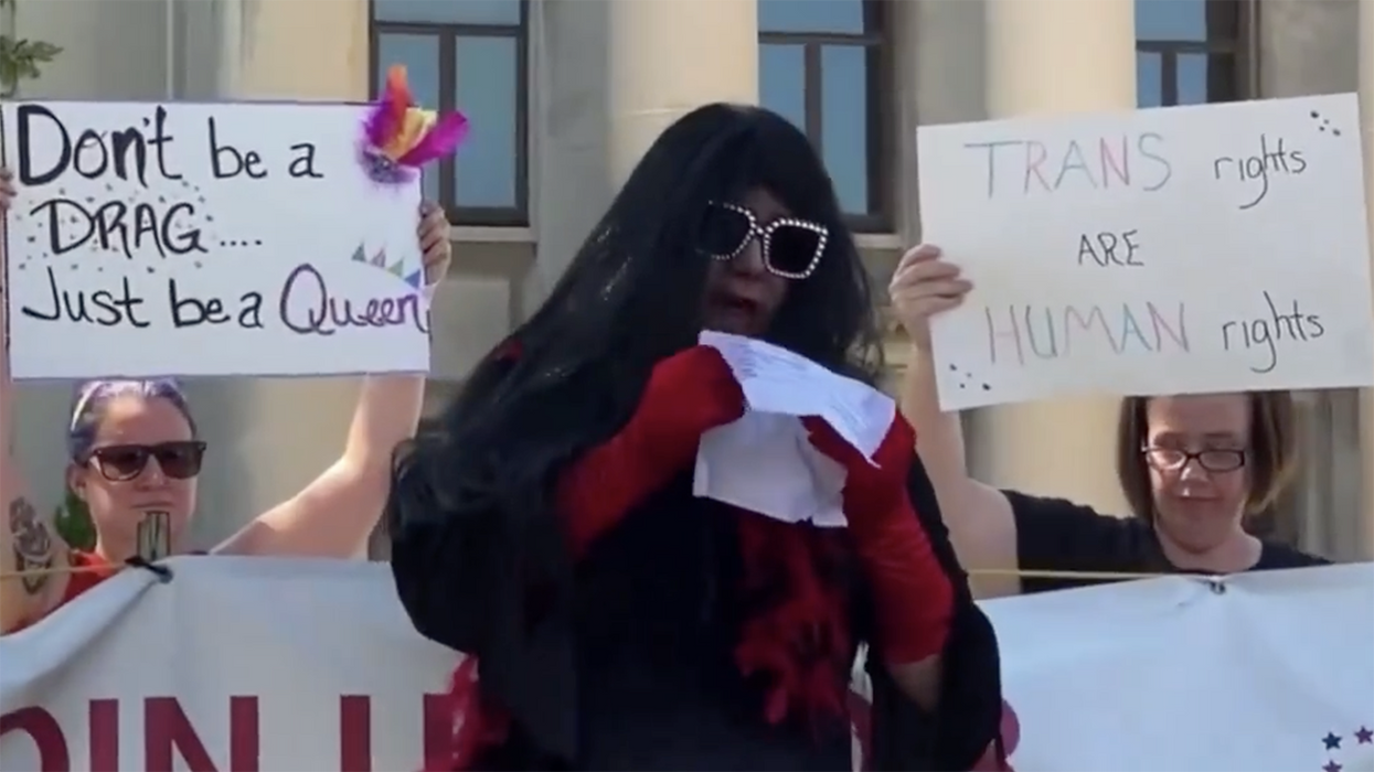 Watch: Drag queen gives off Darth Vader vibes, declares "your children will love us" and "your children will JOIN US"